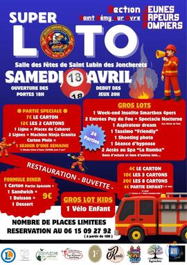 Image du loto Loto annuel des Jeunes Sapeurs Pompiers de St Remy sur Avre