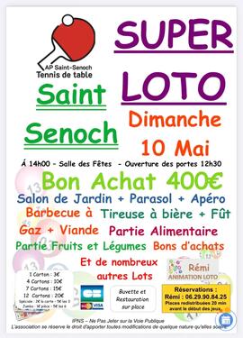 Image du loto Super Loto du Tennis de Table animé par Remi