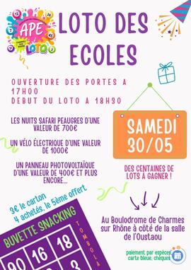 Affiche du loto Loto des écoles