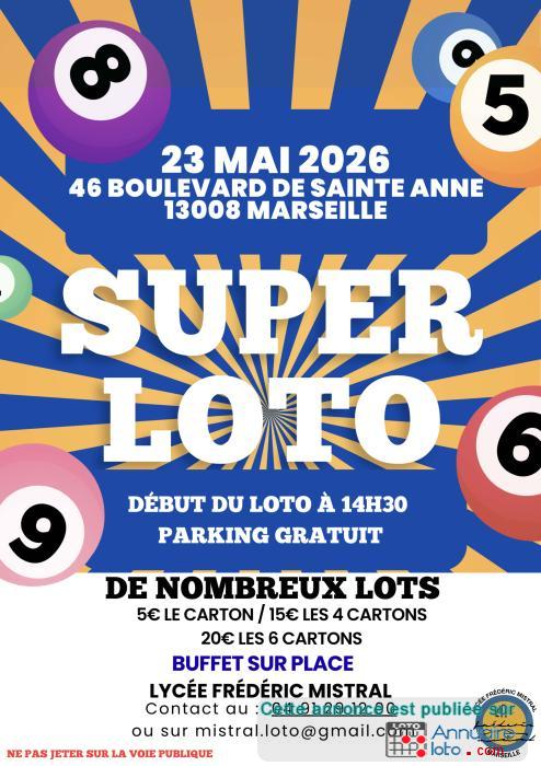 Affiche du loto Loto de la Section Euro du Lycée Mistral (13008 Marseille)