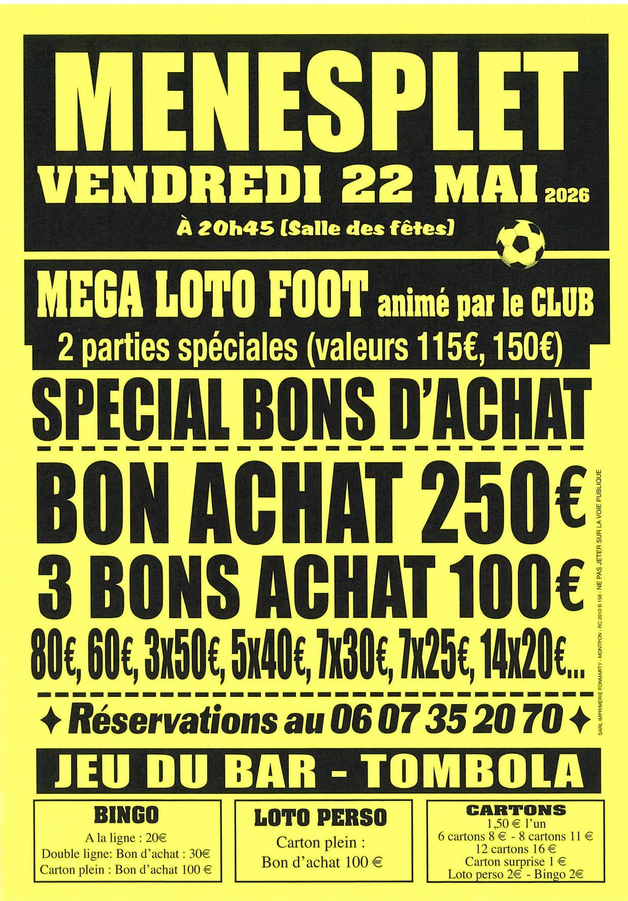 Affiche du loto MENESPLET