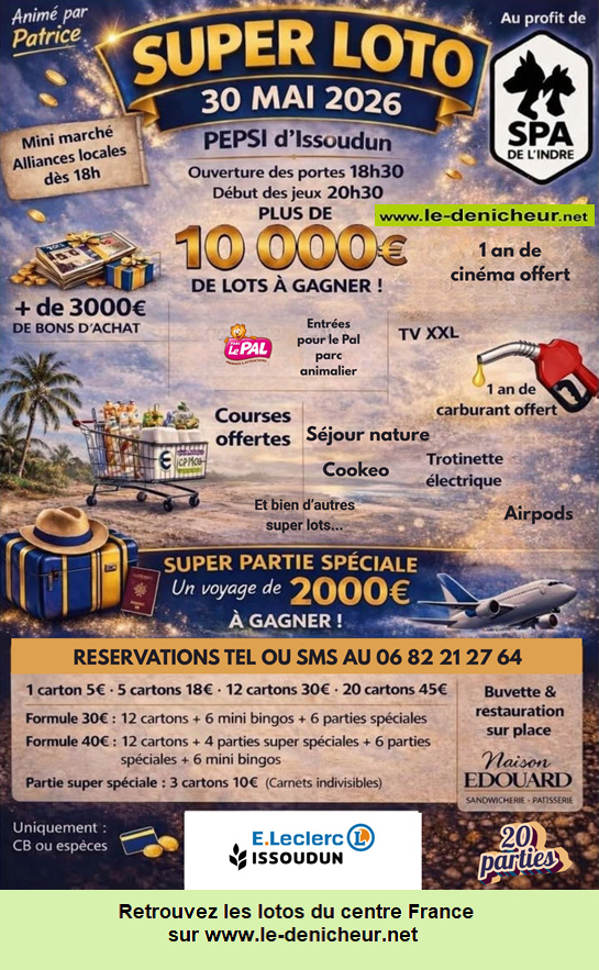 Affiche du loto Loto au profit de la SPA *