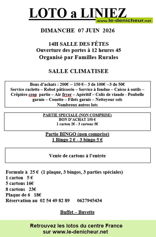 Affiche du loto Loto de Familles rurales *