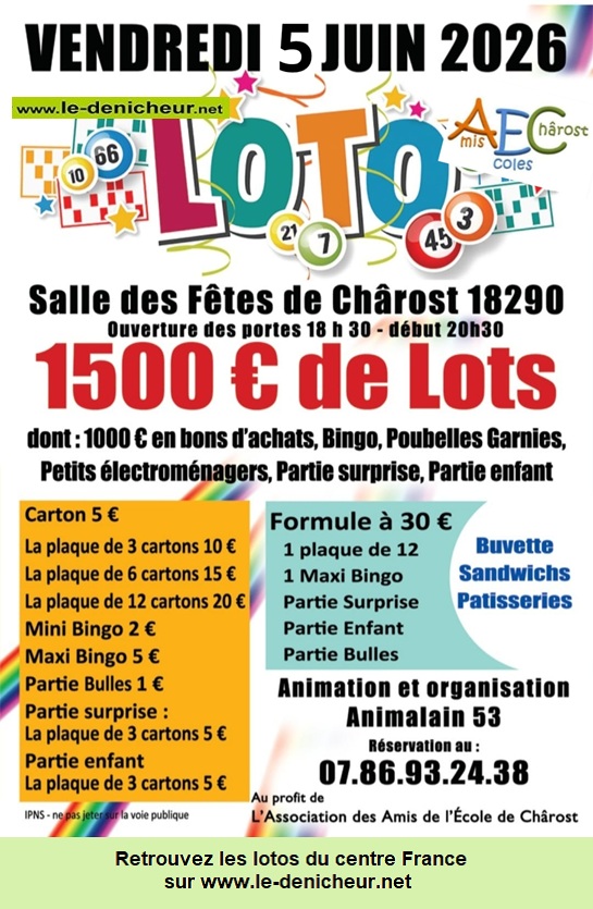 Affiche du loto Loto des Amis de l'école *
