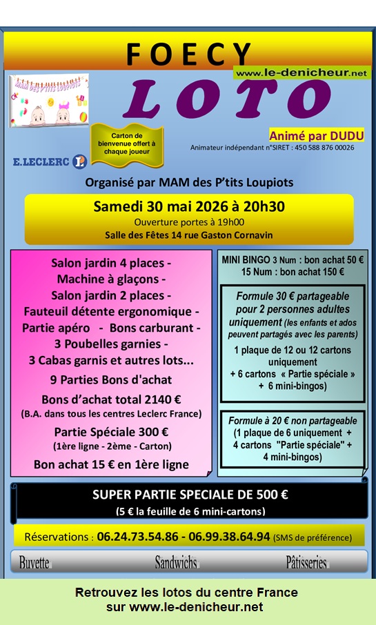 Affiche du loto Loto des P'tits Loupiots *