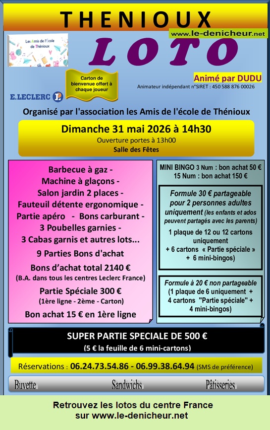 Affiche du loto Loto des Amis de l'école