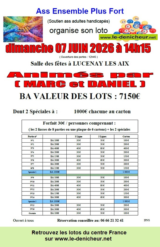 Affiche du loto Loto de "Ensemble plus Fort" /
