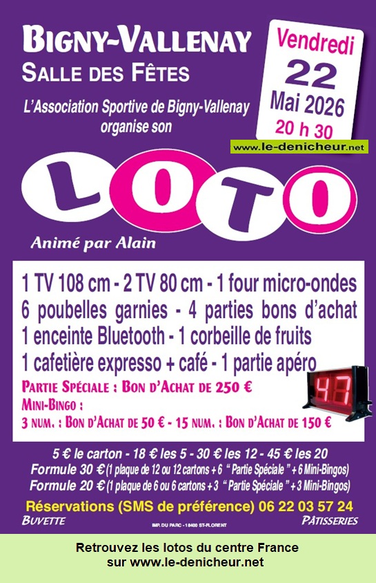 Affiche du loto Loto de L'Association Sportive *