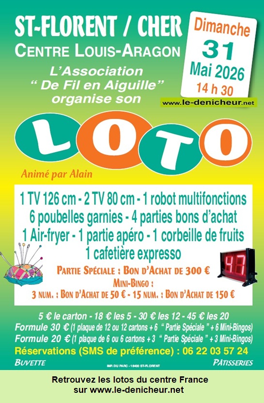 Affiche du loto Loto de "De Fil en Aiguille" *