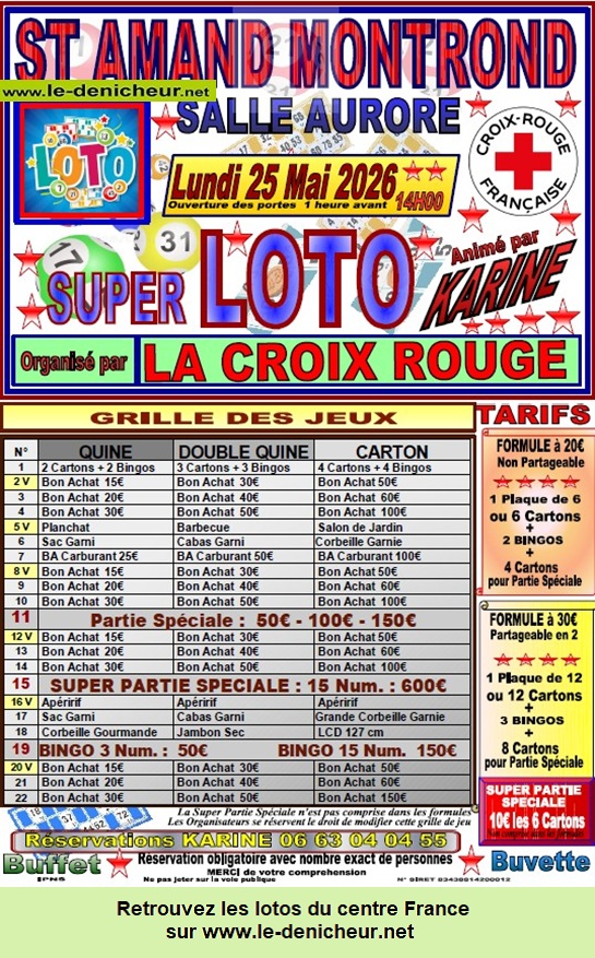 Affiche du loto Loto de la Croix Rouge *