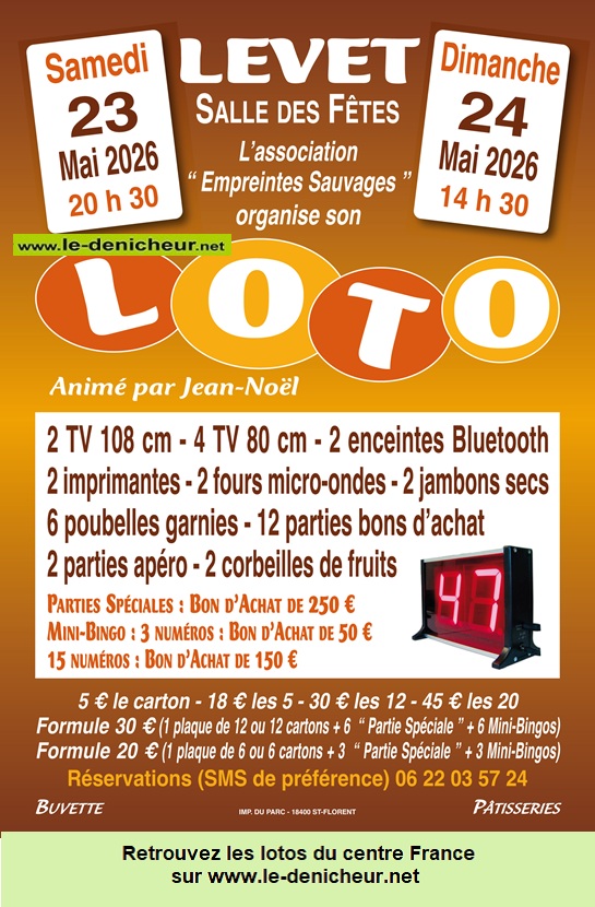 Affiche du loto Loto de l'Emprunte Sauvage *