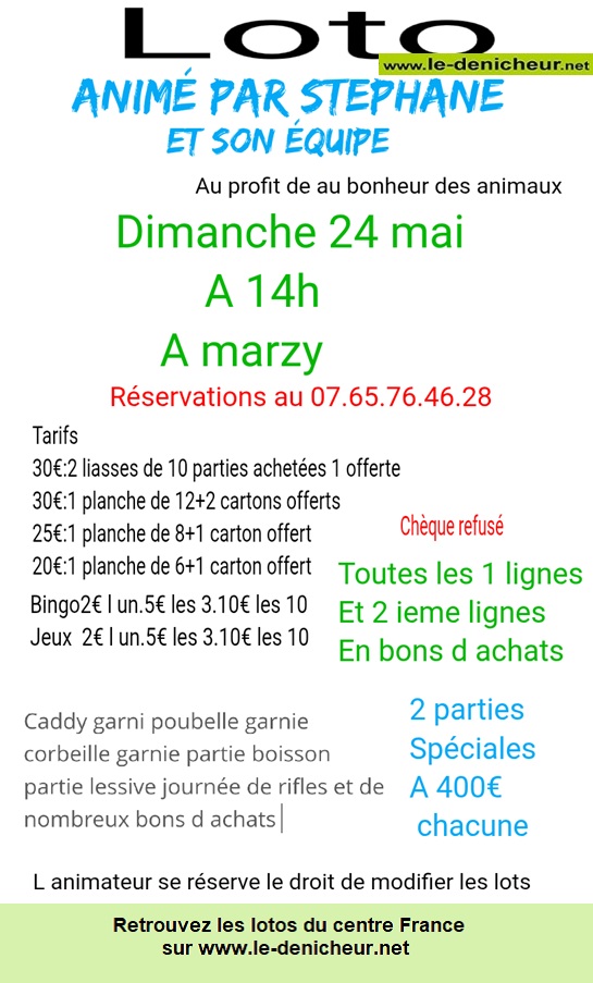 Affiche du loto Loto de "Au bonheur des animaux"