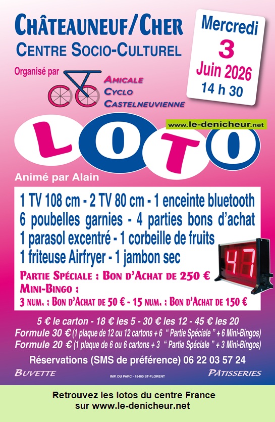 Affiche du loto Loto de l'Amicale Cyclo *