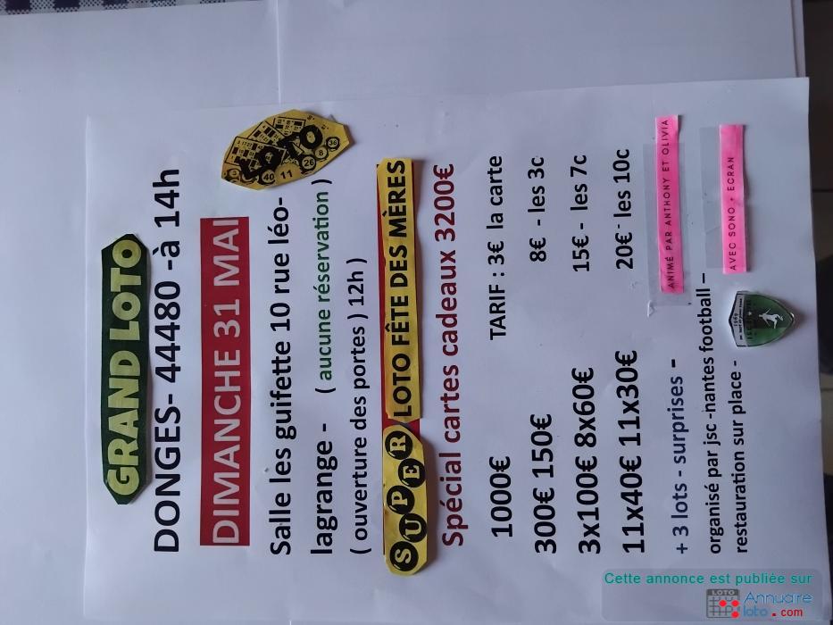 Image du loto SUPER LOTO _ ( FÊTE DES MÈRES ) * animé par Antony et Oiivia avec un écran.