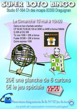 Affiche du loto Super Loto Draguignan au Studio 87