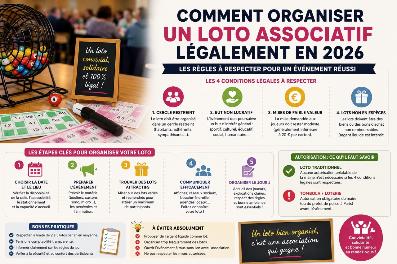 Comment organiser un loto associatif légalement en 2026