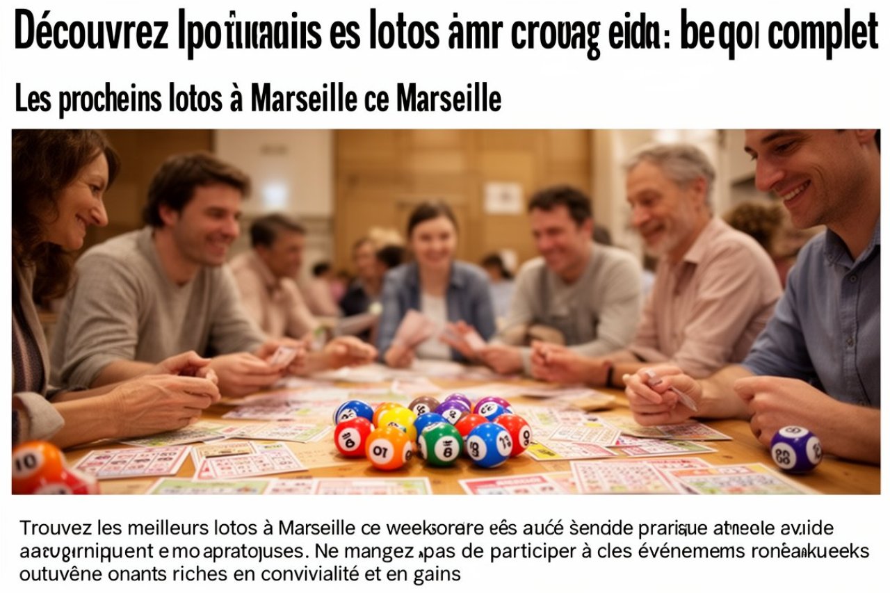 Découvrez les prochains lotos à Marseille ce week-end : un guide complet